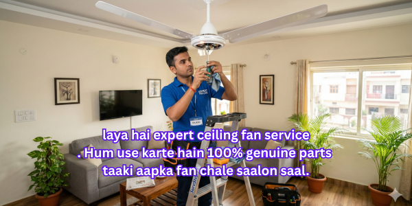 laya hai expert ceiling fan service. Hum use karte hain 100% genuine parts taaki aapka fan chale saalon saal.