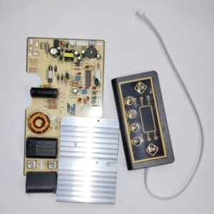 Universal induction cooker motherboard kit with digital control panel, ribbon cable, and aluminum heat sink zalwato