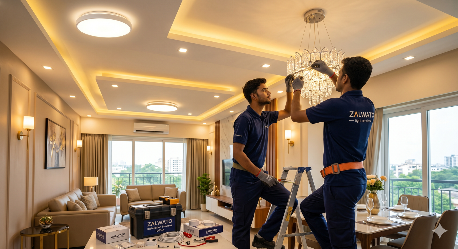 Professional LED Light, Ceiling, Wall and Decorative Light Installation Services in Patna | Zalwato